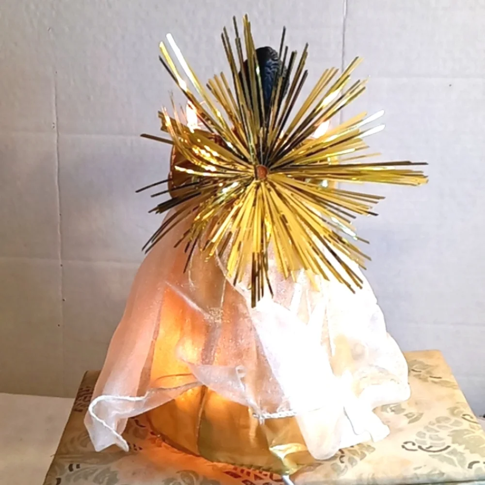 Lighted American African Angel Tree Topper